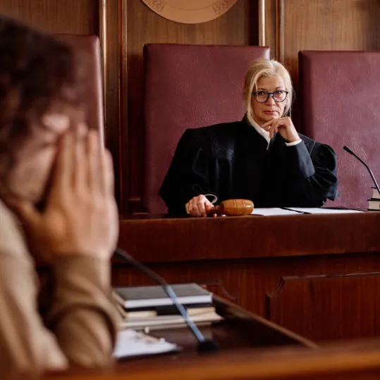 Judge presiding over a medical negligence court case